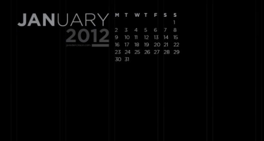 Free January 2012 calendar wallpaper | Jared Erickson #gothem #2012 #january #calendar #columns #black #grid #jan #dark