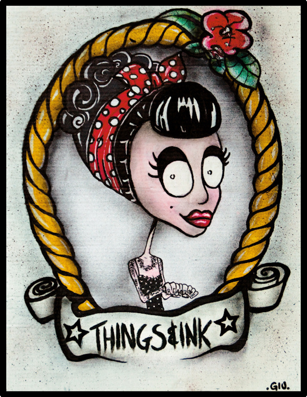 Things&Ink #marker #cardboard #things&ink #thingsink #illustration #tattoo #art #50s