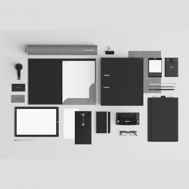 Black corporative stationery with office elements Free Psd. See more inspiration related to Business card, Mockup, Business, Card, Office, Mobile, Black, Folder, Glasses, Envelope, Notebook, Stationery, Elegant, Corporate, Mock up, Creative, Company, Elements, Agenda, Desktop, View, Up, Top, Top view, Clip, Office supplies, Pencils, Corporative, Mock, Supplies, Creator and Bloc on Freepik.