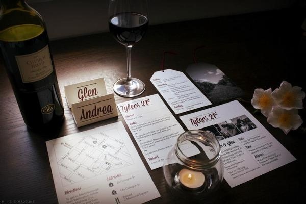 Tyler Watkins 21st Design #invite #design #graphic #wine #map #tag #vineyard #typography