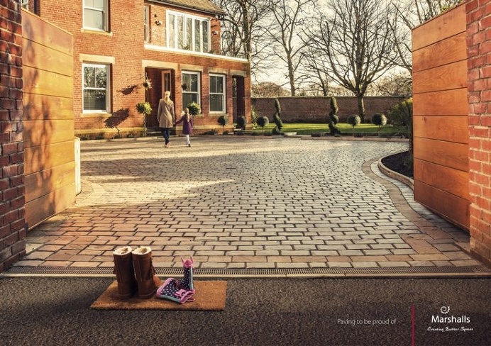 Paving to be proud of. Marshalls. #advert #advertising #creative #ideas #doormat #shoes #driveway #inspiration