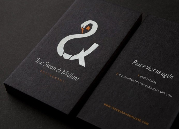 The Swan & Mallard Restaurant. #logo #design #business #card