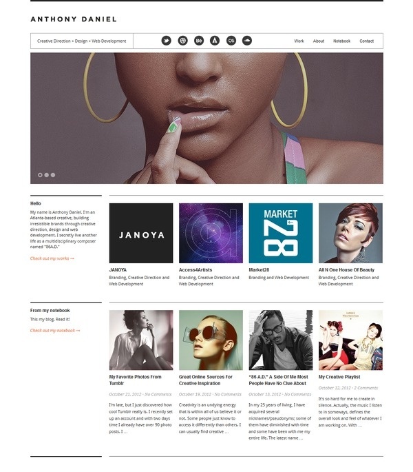 My website layout www.handsomegenius.me #design #composition #clean #simple #minimal #layout #web