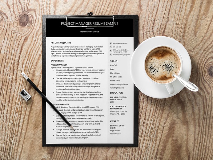Free Project Manager CV Resume Template