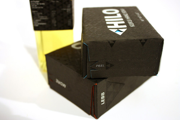 Hilo Branding Derrick Ligon, Graphic Designer #screenprinted #branding #packaging #box #black #on