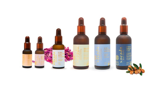 Saeada Care Branding - Mindsparkle Mag Alex Arzuman Studio & Florian Pommier designed the branding for Saeada – a cosmetic brand that provides biologic oils (argan, figue, roses, …) for the entire body (face and body). #logo #packaging #identity #branding #design #color #photography #graphic #design #gallery #blog #project #mindsparkle #mag #beautiful #portfolio #designer