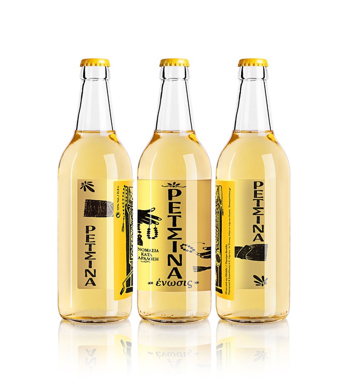 Retsina Branding & packaging - Mindsparkle Mag "Retsina" is a popular, yet cheap wine with enthusiastic supporters and sworn enemies. #logo #packaging #identity #branding #design #color #photography #graphic #design #gallery #blog #project #mindsparkle #mag #beautiful #portfolio #designer