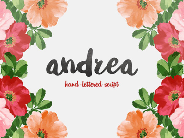 Andrea Script: Free Hand-lettered Font