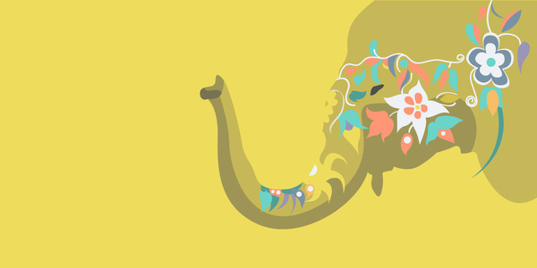 Elephant Graffiti #flat #vector #india #design #illustration #animal