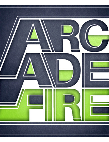 Arcade Fire Typographic Treatment #type #print #design #typography