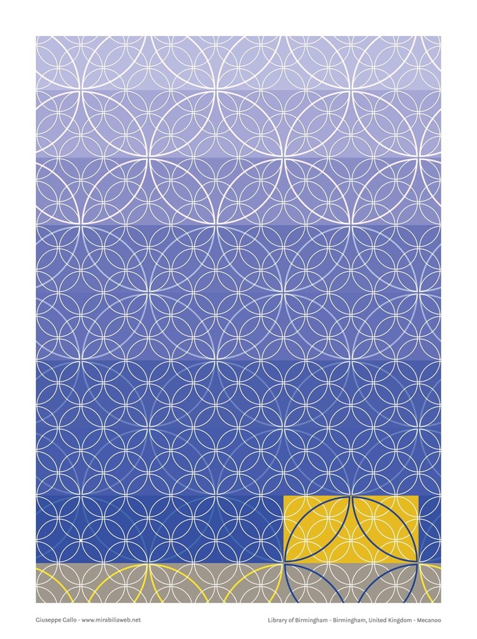 Poster of Birmingham Library, design Giuseppe Gallo, Mecanoo Pattern poster Series