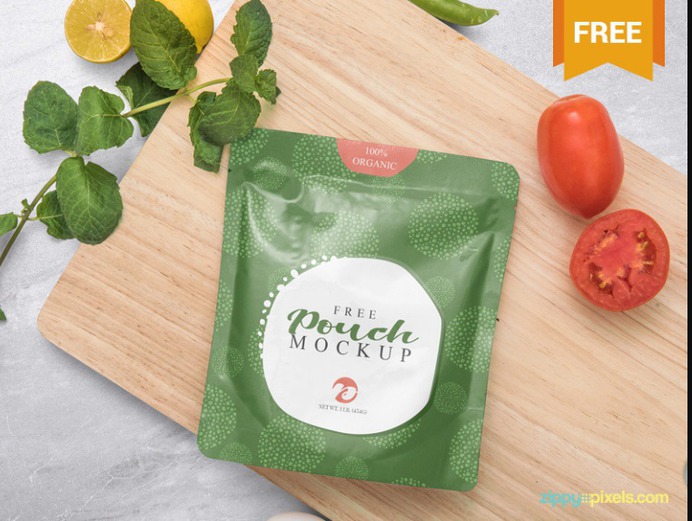 Free Sachet Mockup PSD