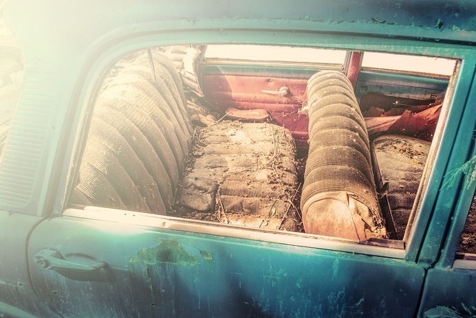 Photograph Damaged by Infected Gallery on 500px #old #seat #automobile #damaged #vintage #car