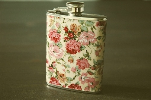 A Bushel of Mustache | wantwantwantwant #flask #pattern #floral