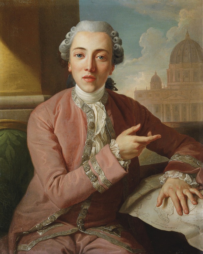 "Portrait of a Gentleman", by Antoine de Favray (1706–1798). French painter. oil on canvas