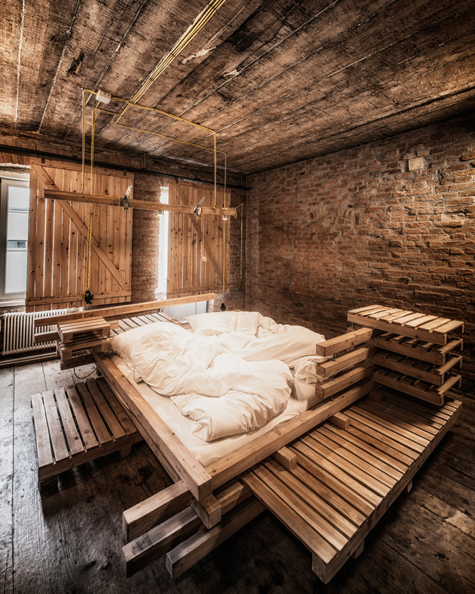 heri&salli viennese guest room gegenbauer vinegar brewery designboom #bed