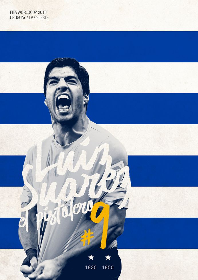 FIFA WORLDCUP 2018 on Behance / Soccer Poster / Uruguay / Luiz Suarez