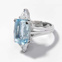 Aquamarin-Diamant-Ring