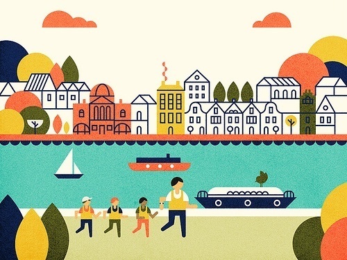River Run Parko Polo #map #illustration #minimal #buildings