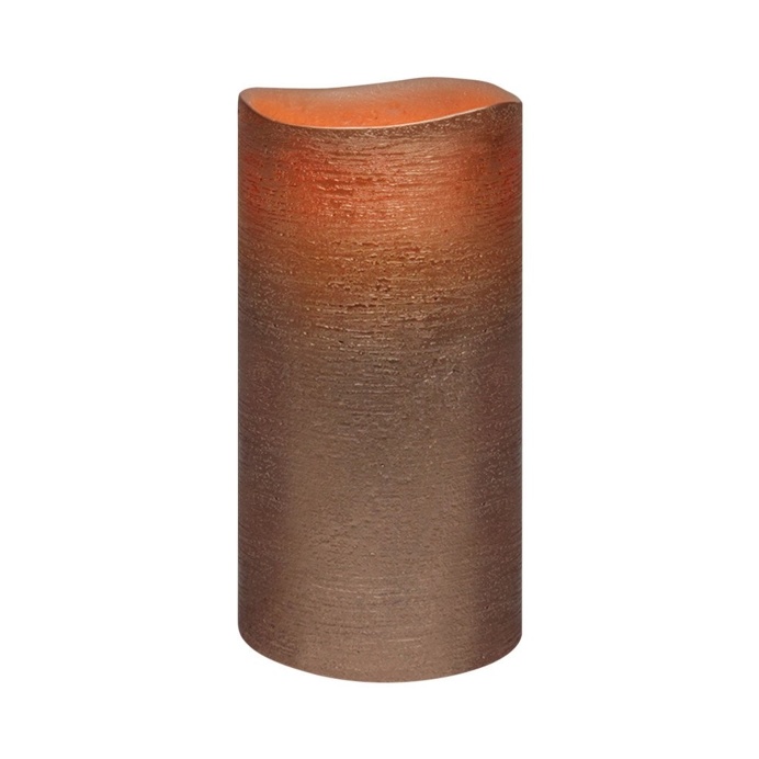 Antique Silver Distressed Textured Wax LED Flameless Candle, 8 x 15 cm