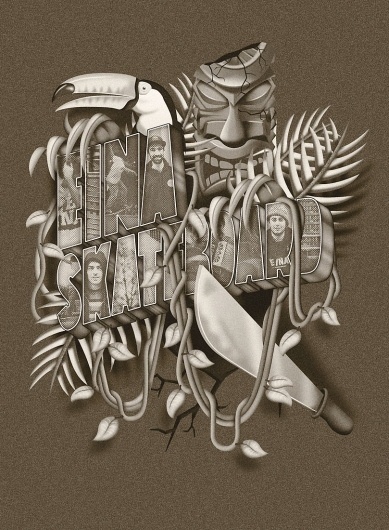 Vanila BCN - Types & Graphics #vanila #bcn #airbrush #illustration #photoshop #skateboard #knife