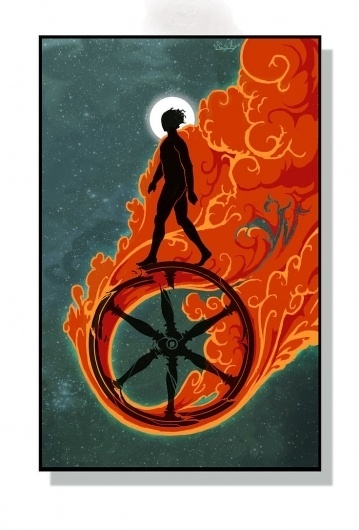 The Walker by *IRIRIV on deviantART #wheel #fire #smoke #painting