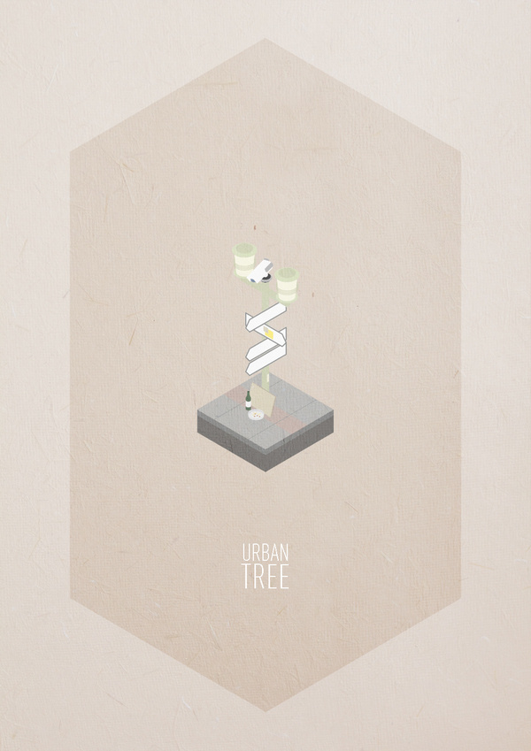 Urban Trees #urban #print #paper #illustration #poster #light