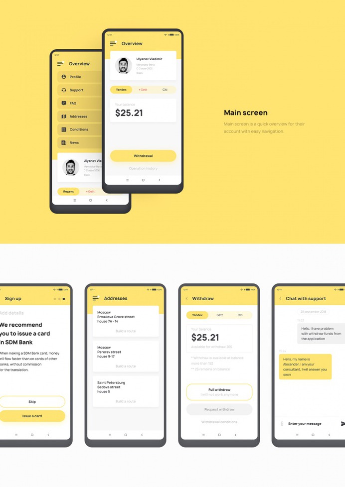 Taxi app UX/UI