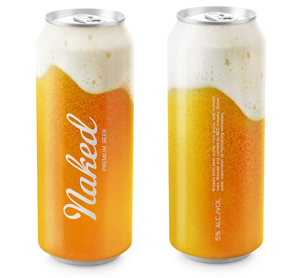Naked Beer, putting the flavor on can Designed by Timur Salikhov #packaging #beer
