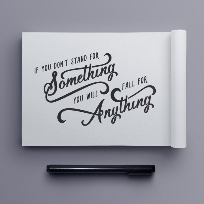 "Stand for Something" hand drawn typography quote by Jenna Bresnahan