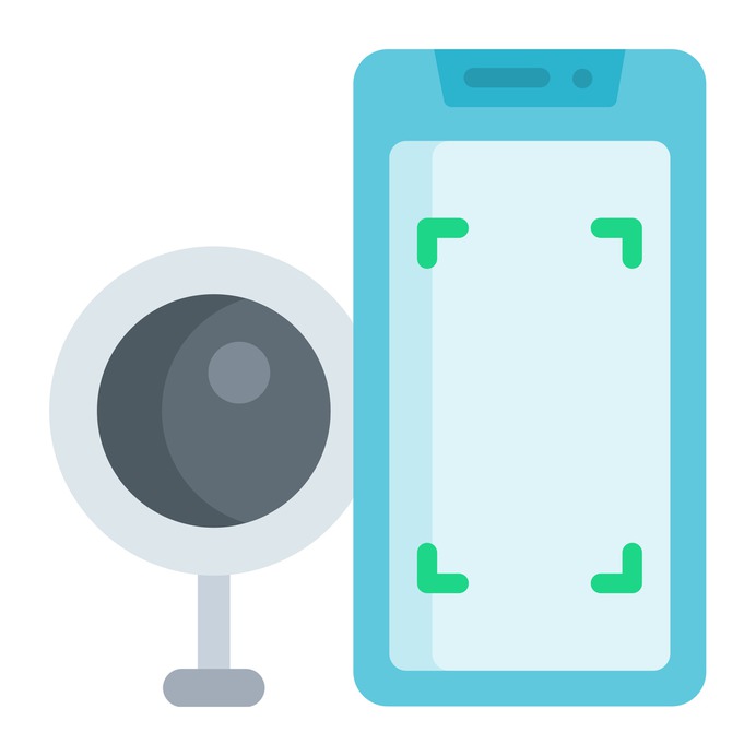 See more icon inspiration related to cctv, touch screen, electronics, mobile phone, communications, smartphone, security, cellphone, iphone and technology on Flaticon.
