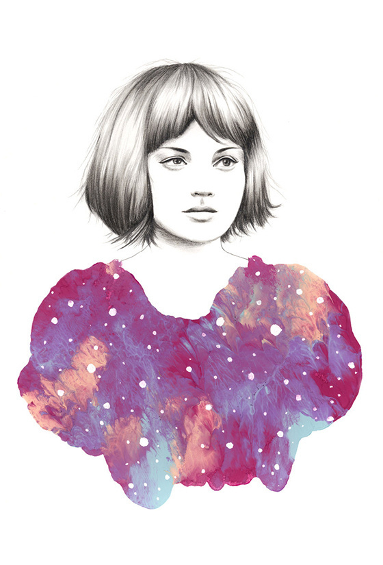 THE NEBULA SERIES Amanda Mocci #paint #portrait #mocci #blue #amanda #pencil #sketch