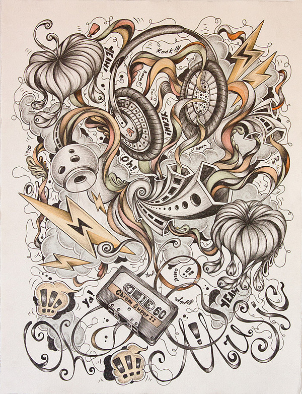 Drawing in Y2012 by Alexander Tyapochkin #busy #frantic #tyapochkin #illustration #alexander #music #drawing