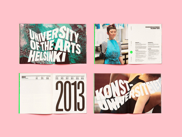 Print designed by Bond for the University of the Arts Helsinki #layout #bond #typography