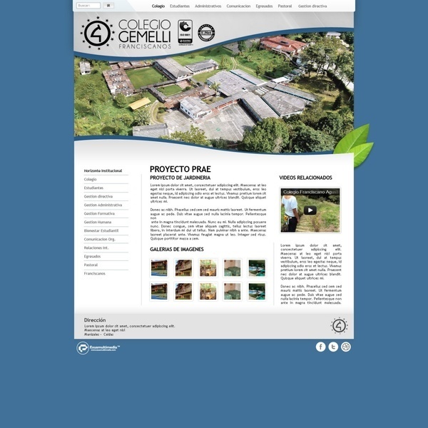 Portal Web Corporativo / Colegio Franciscano Agustin Gemelli Manizales #pereira #exusmultimedia #herduin #exus #design #black #education #webdesign #colombia #blue #web