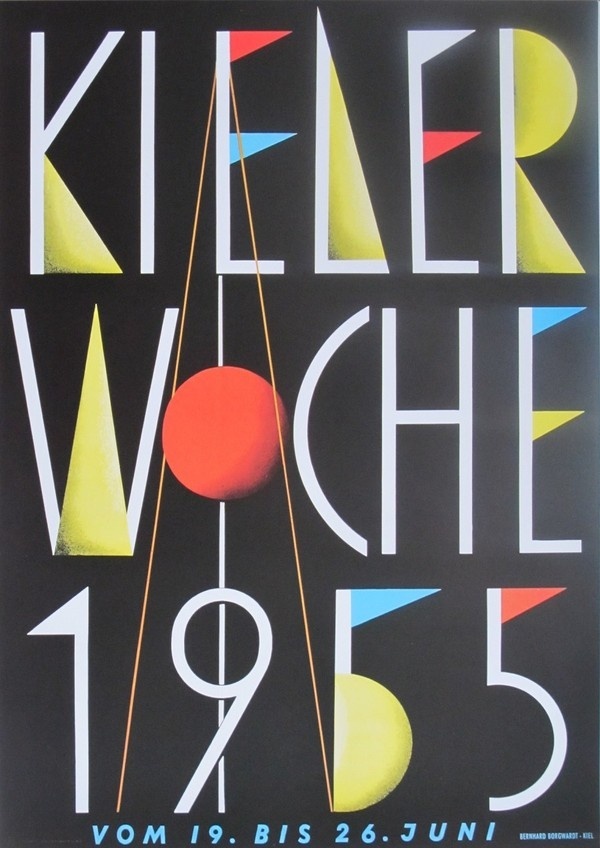 Kieler Woche poster produced for the Kiel Festival 1955 #woche #kieler #poster
