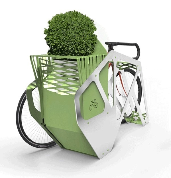 Bike Park Philadelphia Bike Racks Double as Small Urban Gardens: Shake Shack DesignPhiladelphia #bike #park