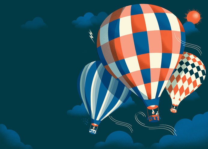 illustration #sky #air #night #balloon #illustration