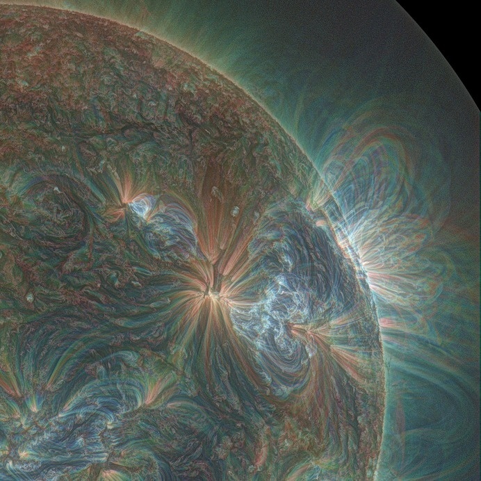 Solar Flare Eruptions Captured by NASAs Solar Dynamics Observatory #rainbow #heat #prismatic #space