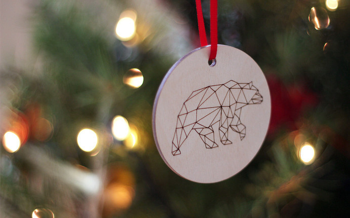 Kaldor Christmas Ornament #cut #laser #christmas #ornament #kaldor #bear #plywood