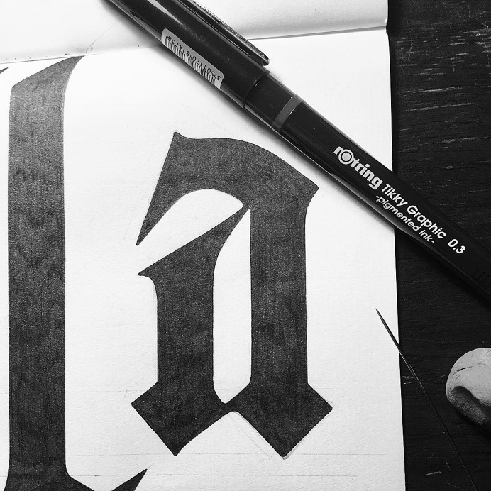 Letter design | a #lettering #typography #blackletter #type #design
