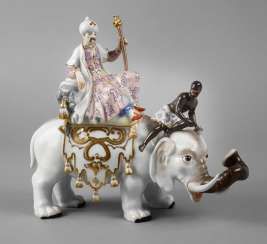 Meissen”Persians on elephant with moor.” #Sets #Teasets #Porcelainsets #Antiqueplates #Plates #Wallplates #Figures #Porcelainfigurines #porcelain