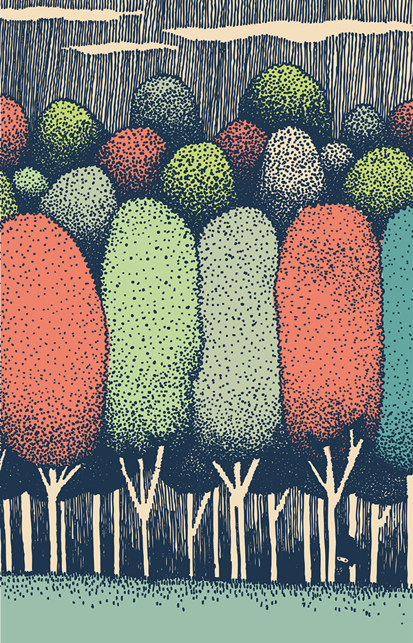 GYKS on Behance #cloud #tree #illustration #art #monster #forest #drawing
