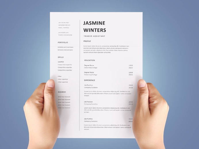 Free Trader Assistant Resume Template with Example for Job Seeker