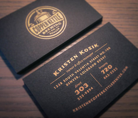 Copper Kettle Brewing Business Card #hierarchy #business #card #black #identity #gold #stationery #layout