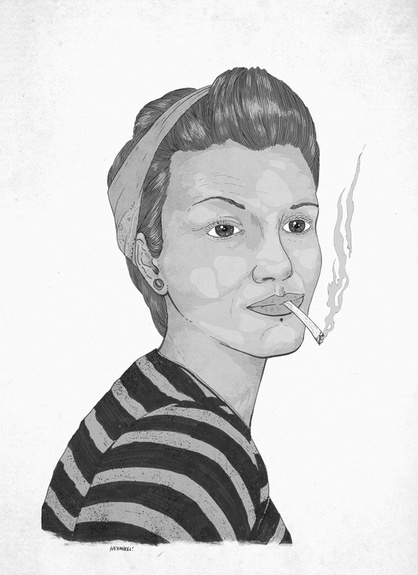 CRU - Fanzine on Behance by heymikel #white #smoke #cigaret #heymikel #pinup #black #illustration #and #drawing