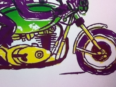 Dribbble - Cafe Racer Screen Print by Richard LaRue #lithography #screenprint #motorcycle