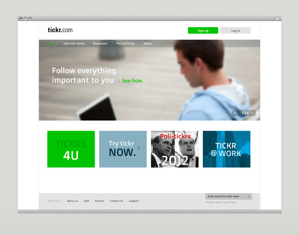 Tickr App and Homepage 2012 on Behance #website #design #web