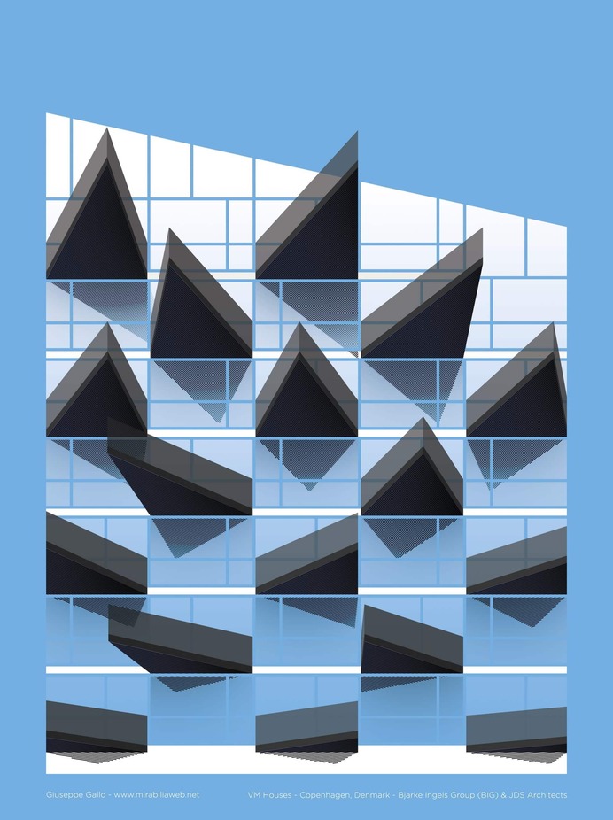 Poster of VM Houses, design Giuseppe Gallo, Bjarke Ingels Group - BIG Syntax poster Series