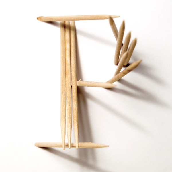 CJWHO ™ (TYPICK Font by Jerome Haldemann "I was given the...) #creative #font #design #toothpicks #art #clever #typography